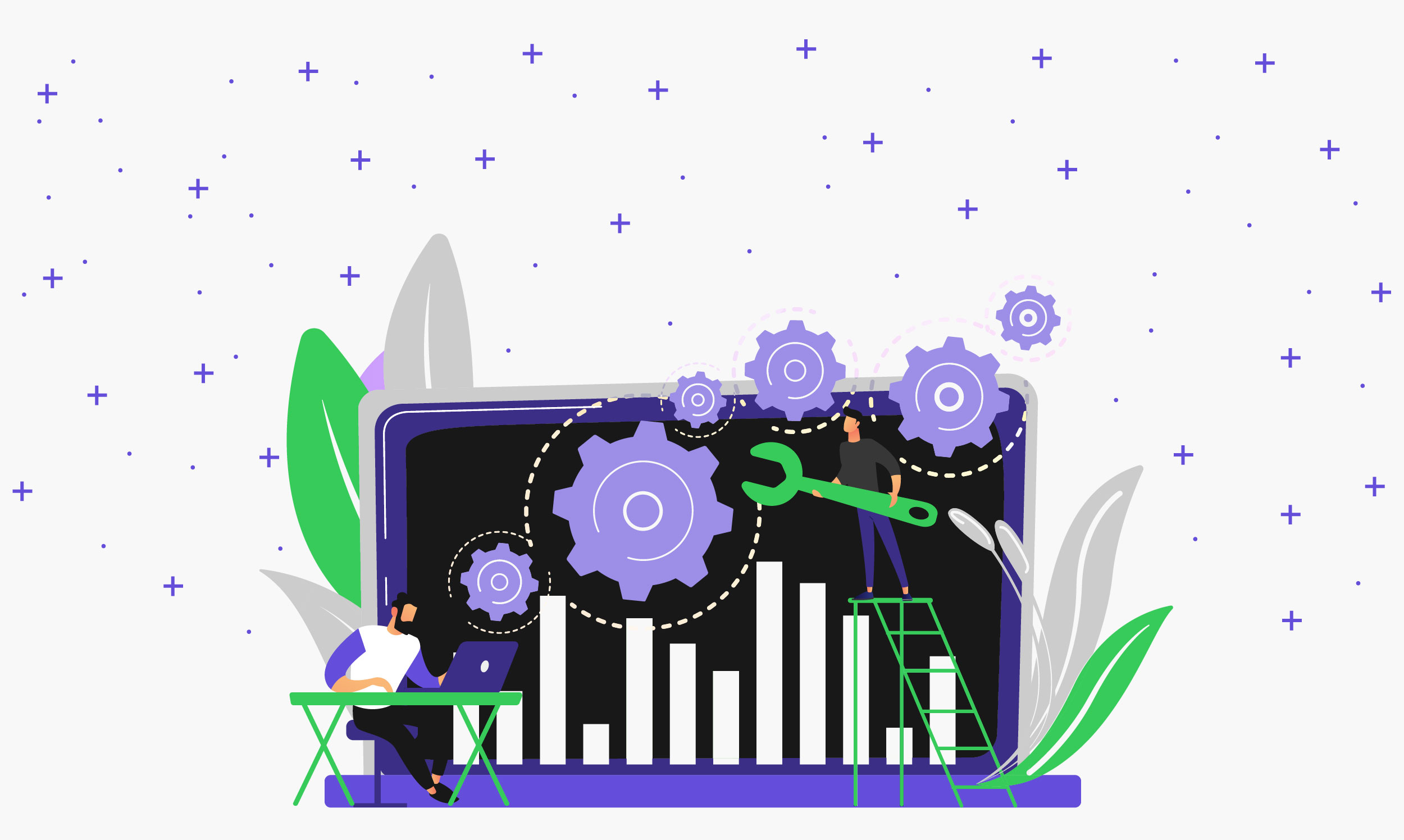 Gráfica de datos en un software de mantenimiento